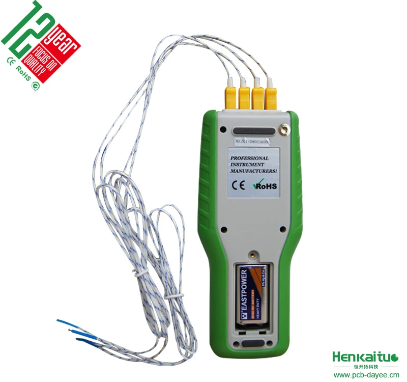 F-8855 Industrial K Type High Temperature Meter Digital 4 Channel Thermocouple Thermometer