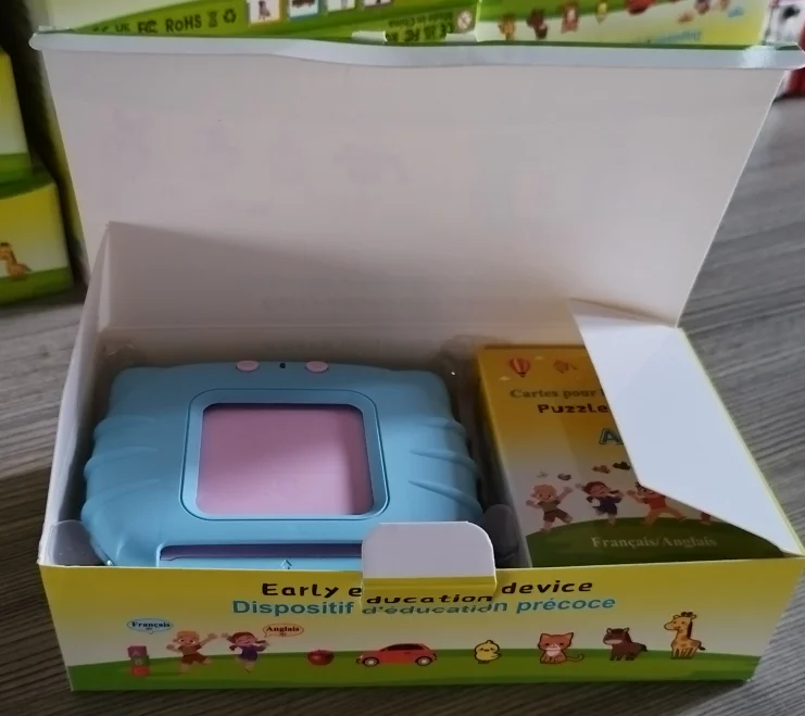Spanish English talking flash cards cognitive cards learning toys learning machine