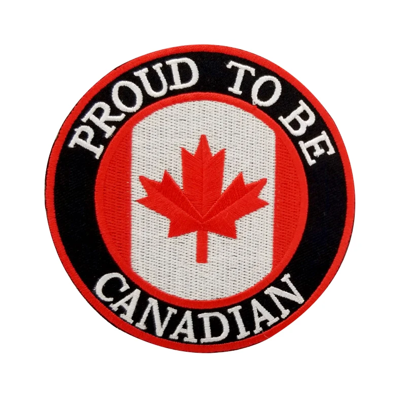 Amerpromo Custom Fabric Embroidered Canada Leaf Patch Badges Sew on Embroidery Patches Clothing Woven Patch