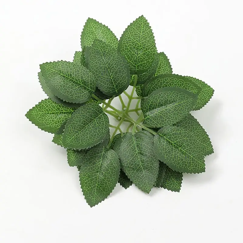 silk artificial flower green leaves  rose leaf for flower bouquet decoration