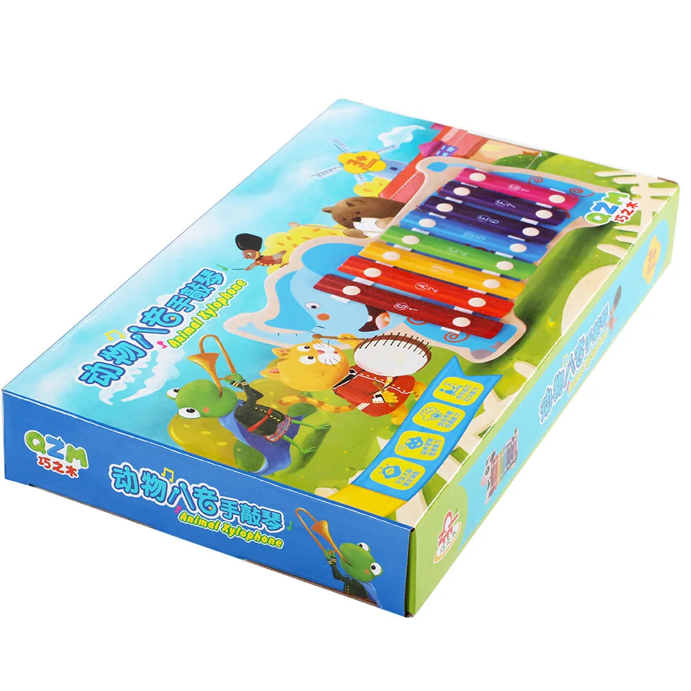 Popular Baby wooden toys musical 2022 Factory OEM Wooden animals music Piano Toy