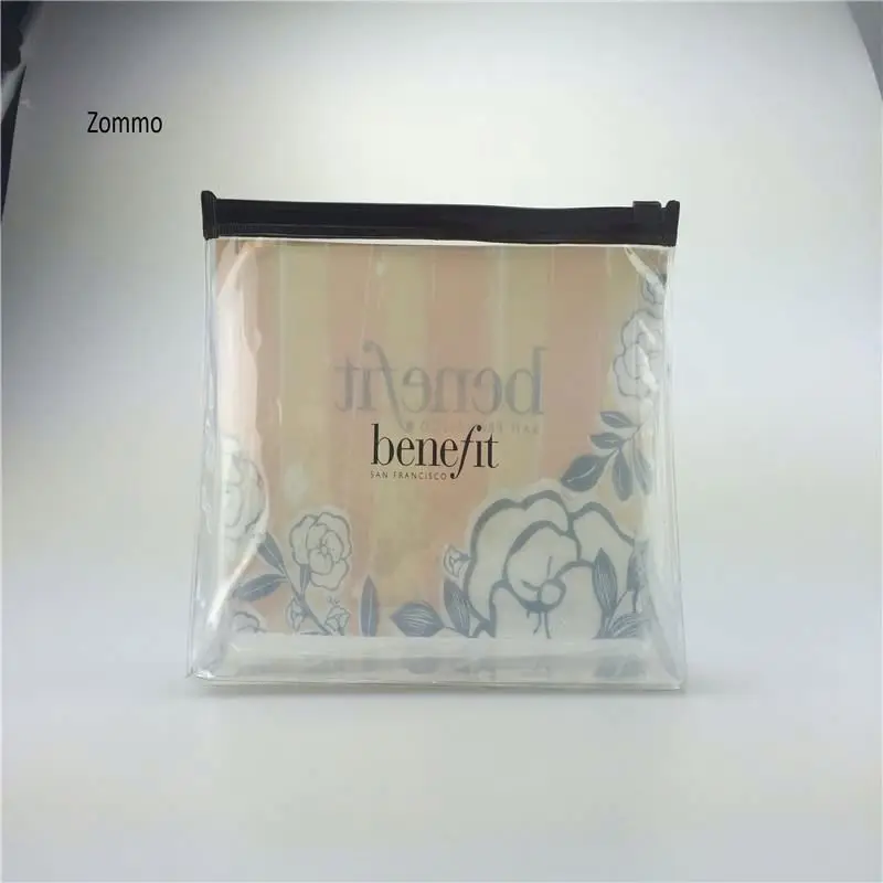 Custom Reusable clear Vinyl Pvc Zipper Bags with Handles