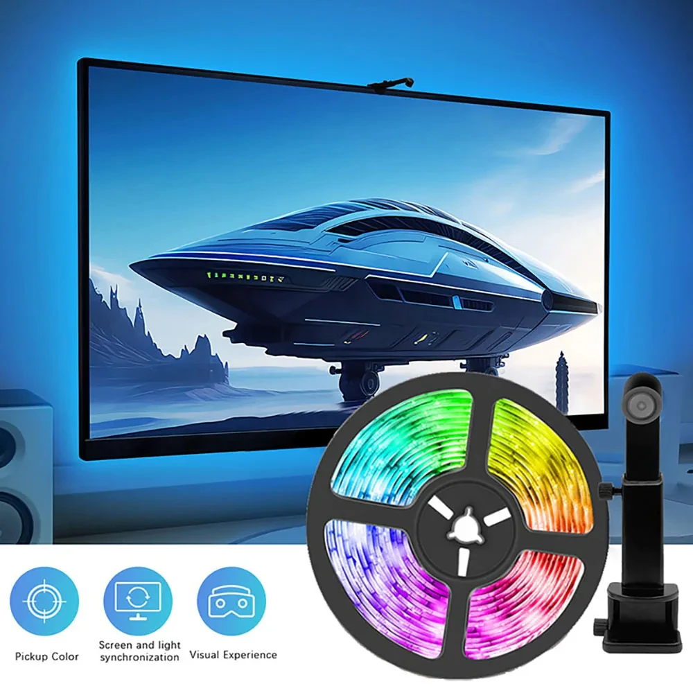 KingSaroLc RGBIC 55-65inch Sync Sensing  Wi-Fi TV Backlight Ambient LED Light Strip Immersion LED TV Backlight with Camera