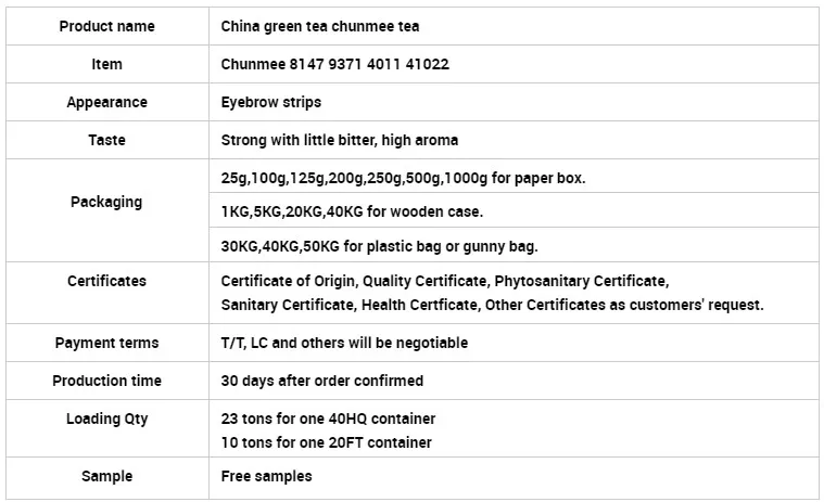 Wholesale china green tea 8147 to western African market