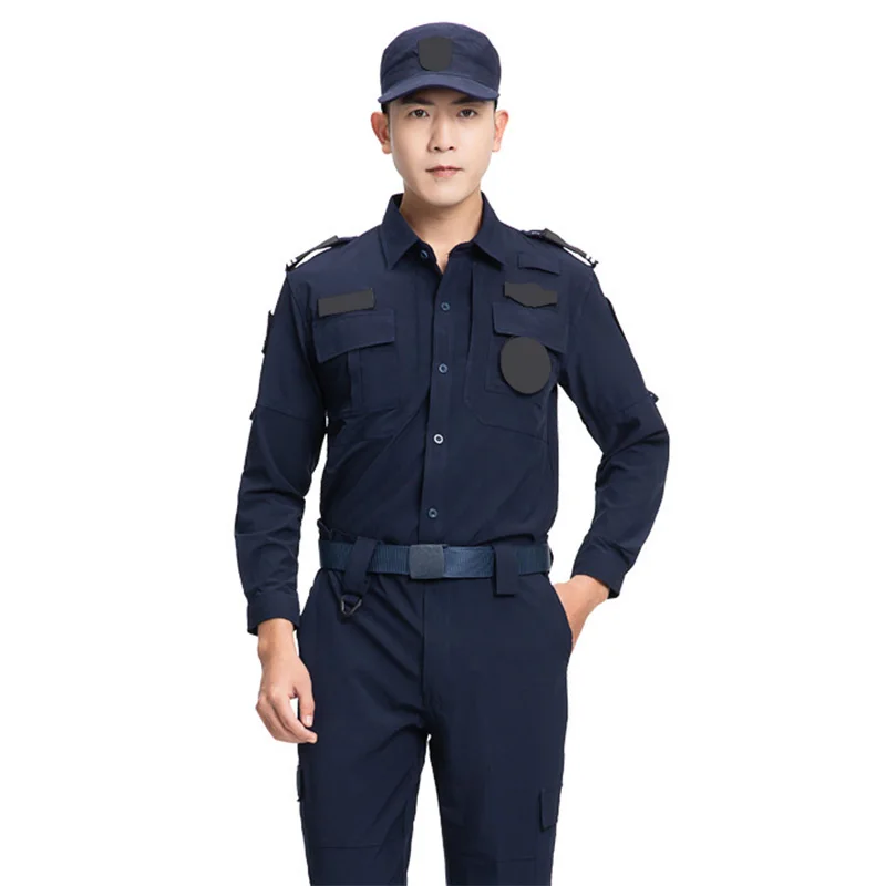 2024 Long Sleeves Fast Dry High Elastic National Guard Security Uniforms Color for Men