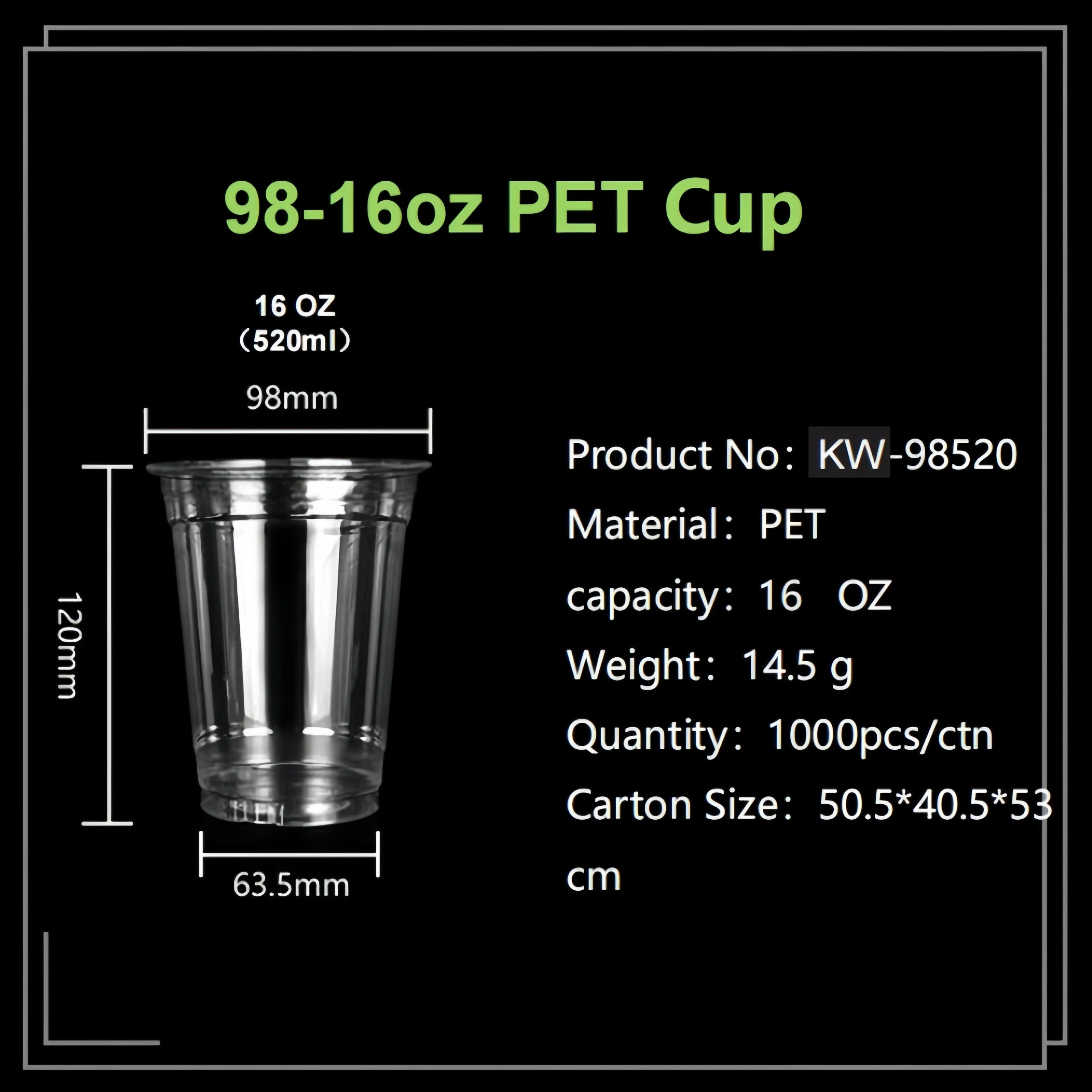 Custom 16oz PET Disposable Plastic Cold Coffee Cups Printed Drinking Bubble Tea Cups Plastic PET Cups with Lids
