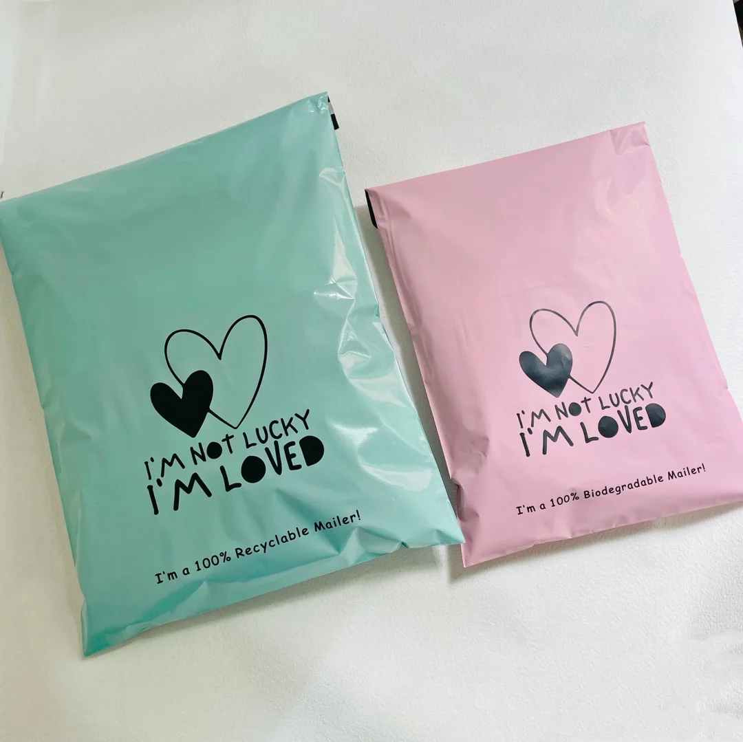 Eastmoon custom plastic mailing bags biodegradable packaging courier bags pink  poly mailer delivery shipping bag cherry liang
