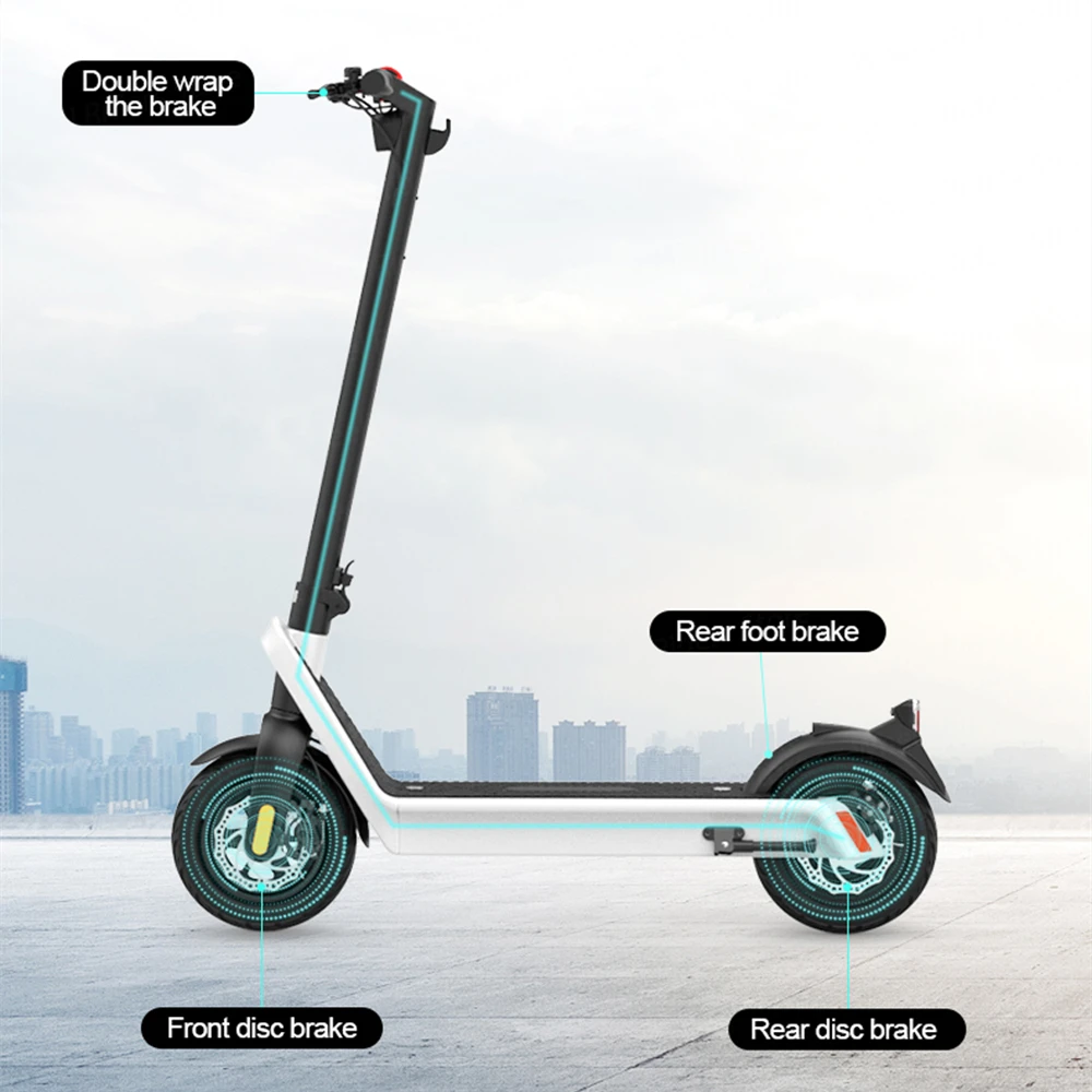 2022 Drop shipping OEM ODM scooter 500W motor 40KM/H high speed folding e scooter 10 inch tire 15AH adult electric scooter