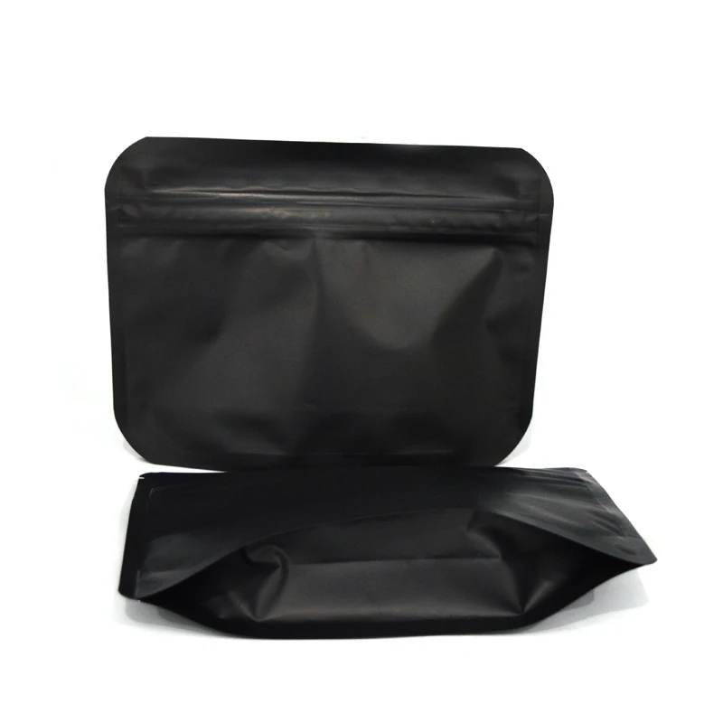 Spot wholesale double zipper blackwhite plastic smell proof child protective plastic packaging polyester film zipper bag