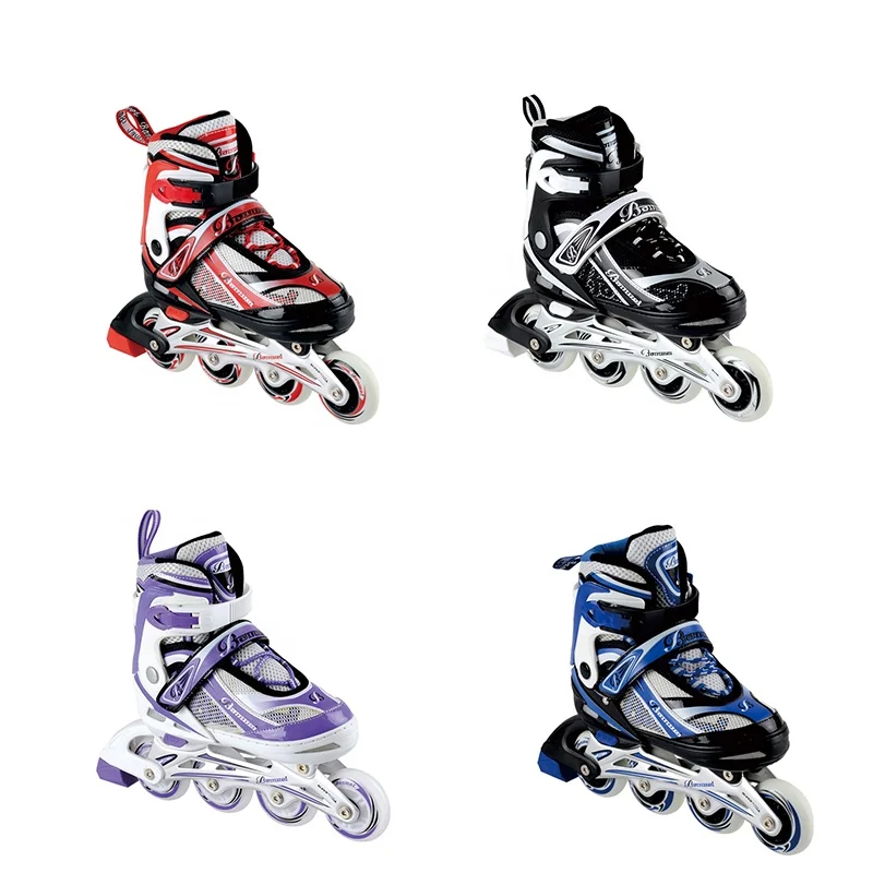 High Quality Ningbo Manufacturer Supply Custom 4 Big Wheel Multi-Color Adjustable Durable Flashing Roller Inline Skates