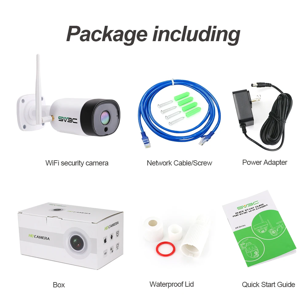 SV3C 1080P/5MP IP Camera IP67 Waterproof Wifi Bullet Outdoor Security Camera with Audio CCTV Wireless Camera