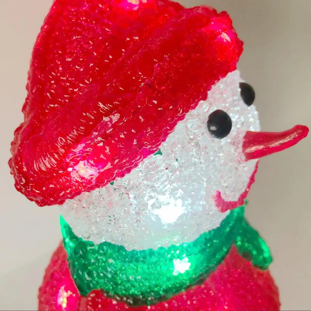 Battery Operated Led Acrylic Snowman Lights 3D Christmas Light Snowman Night Lights  Xmas Decorations Gifts Toys