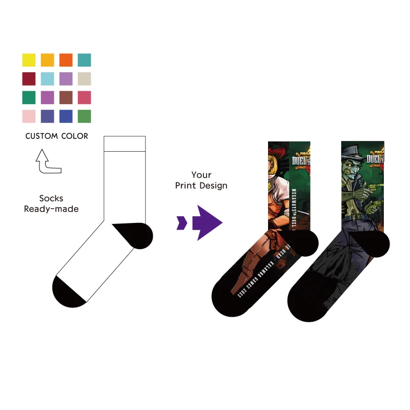 360 Seamless Print Funny Ab Character Socks Polyester 3d Custom Sublimation Socks