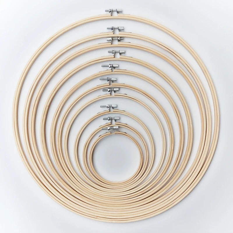 Adjustable Bamboo Wooden Embroidery Accessories Tool Circle Cross Stitch Frame Hoop Bamboo Embroidery Ring Hoop