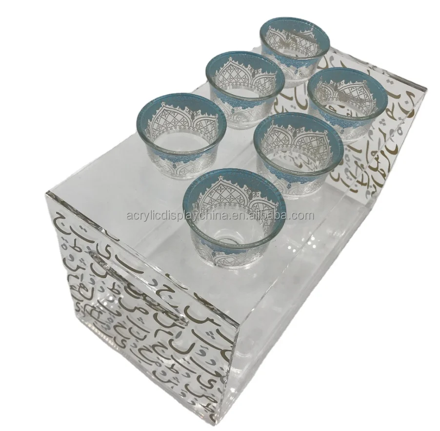 Simple pattern acrylic cup and shelf household cup holder table cup and shelf