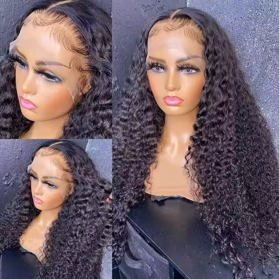 Raw Indian With Baby Hair Virgin Pre Plucked Human Hair Hd Closure 360 Lace Frontal Deep Wave HD Transparent Lace Front Wig