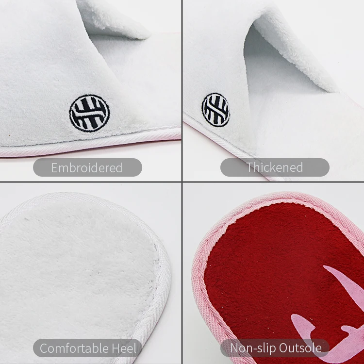 UG Disposable Slippers With Printed Soles Non-slip Guest Room Slippers Home Hospitality SPA Disposable Closed Toe Slippers