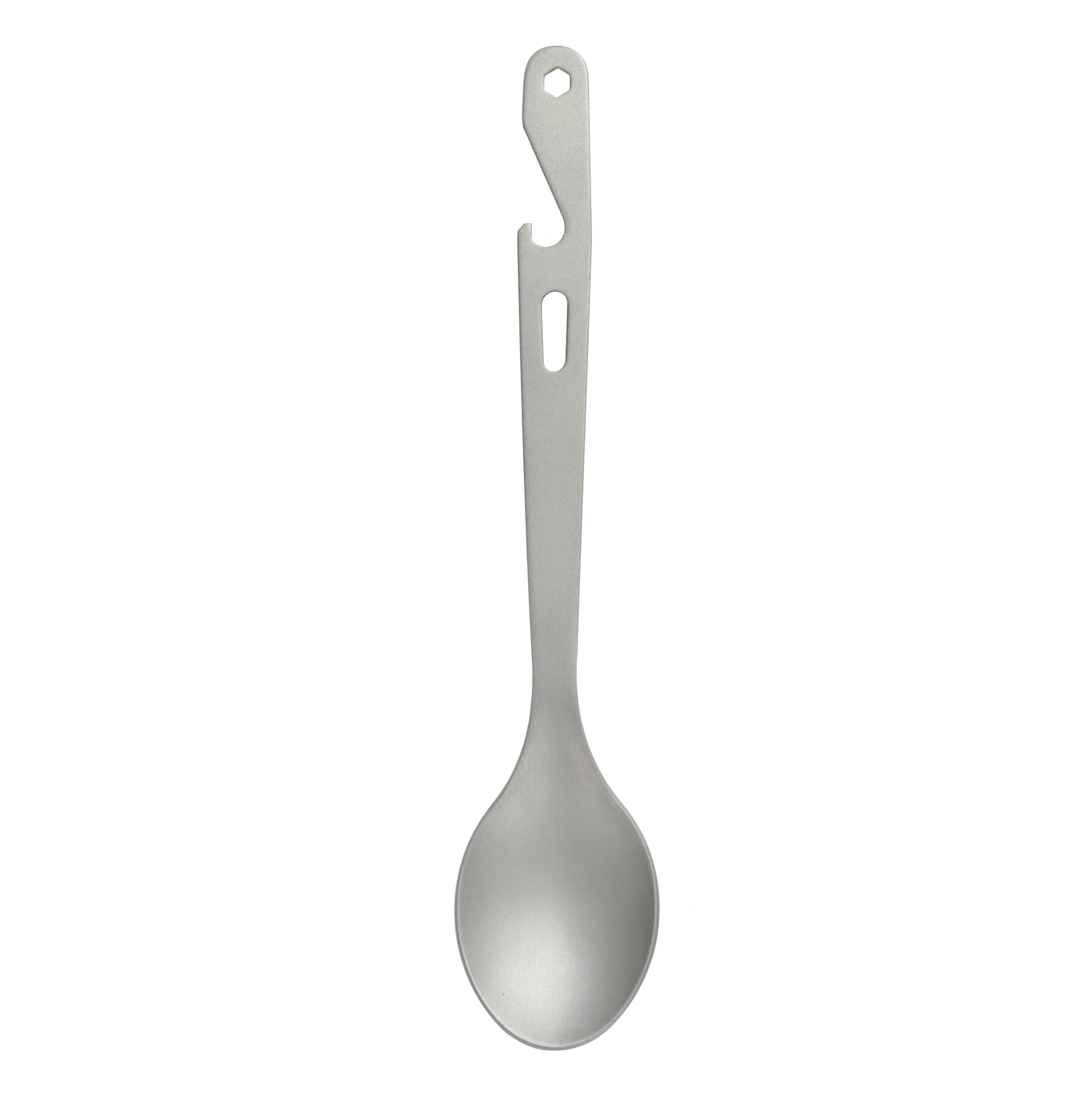 Outdoor/Indoor Titanium spoon with bottle opener