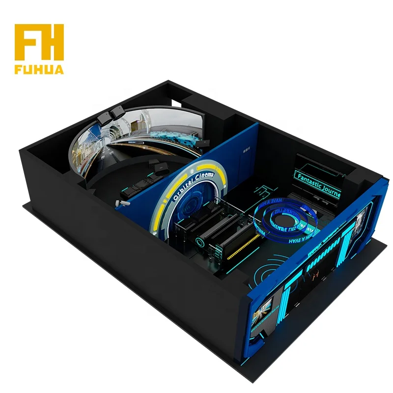 Guangzhou Hot Sale Virtual Entertainment Equipment 180 Degree  Immersive 3d  Naked Eye Arc Screen  Track Cinema