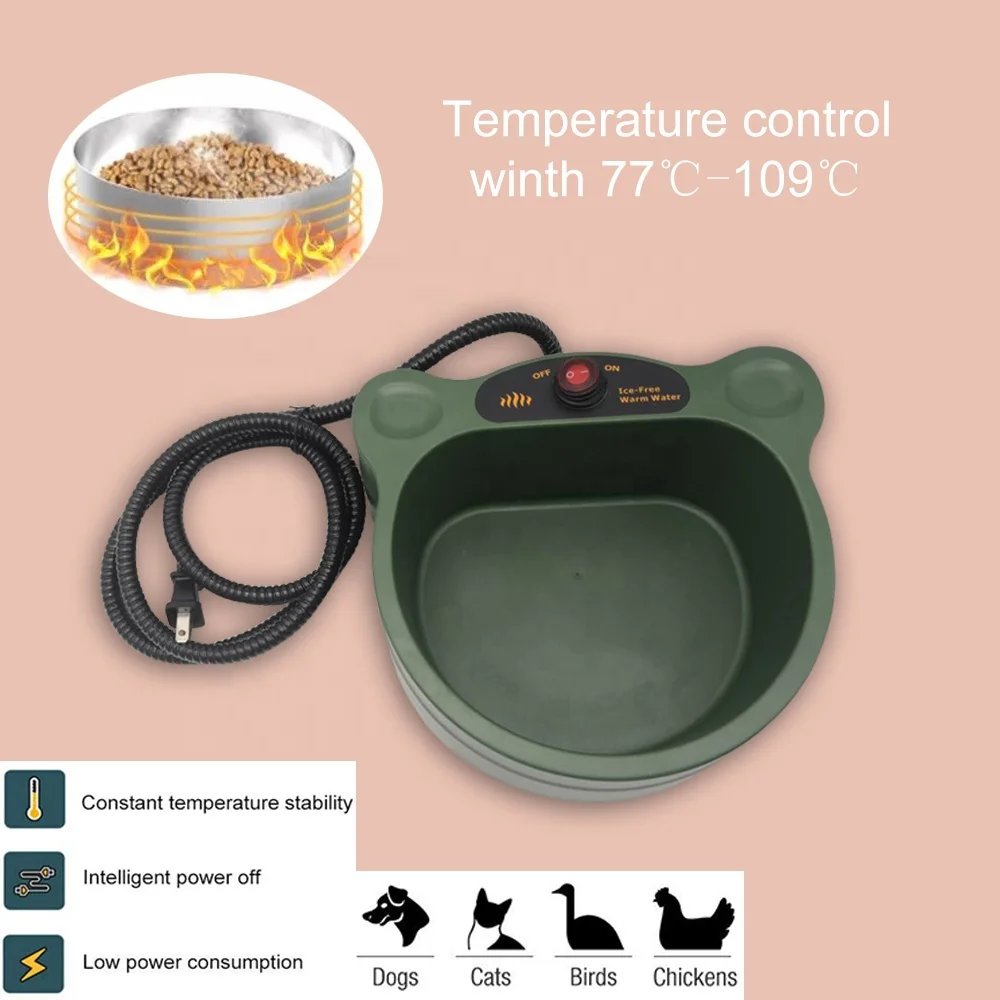 2021 new design pet training mat Heated Warm Pet Water Bowl for Dog Cat Chicken Squirrels Pet Heating Water Bowl