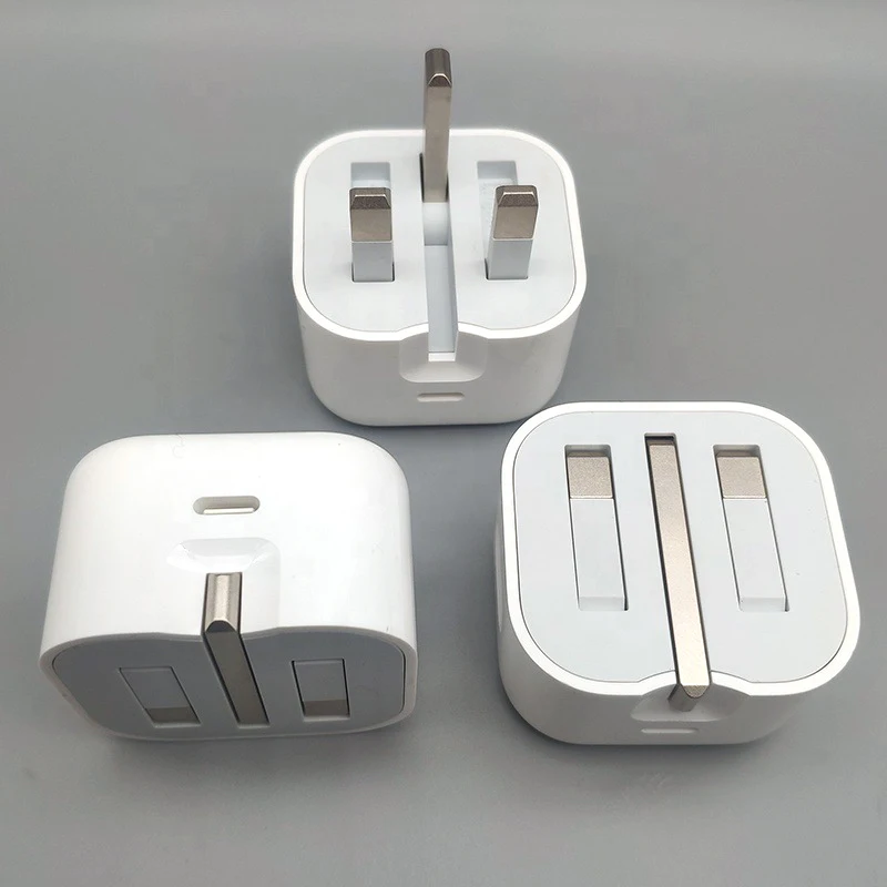 Fast chargers 12v 3 pin 18w 20w usb-c power adapter uk for Apple iphone