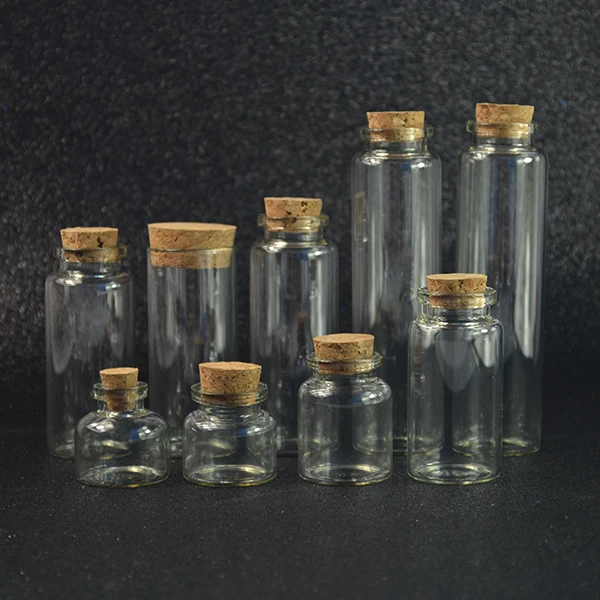 High quality hot sale 3ml small glass bottle with cork top in stock