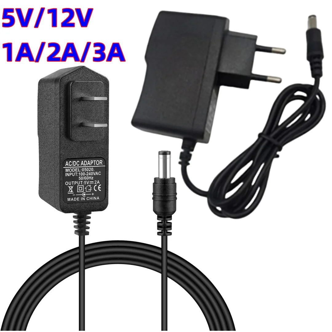 AC 110-240V to DC 5V 12V 1A 2A Universal Power adapter DC 5.5mm x 2.1mm Volt Converter Power Supply Charger For Player TV Box