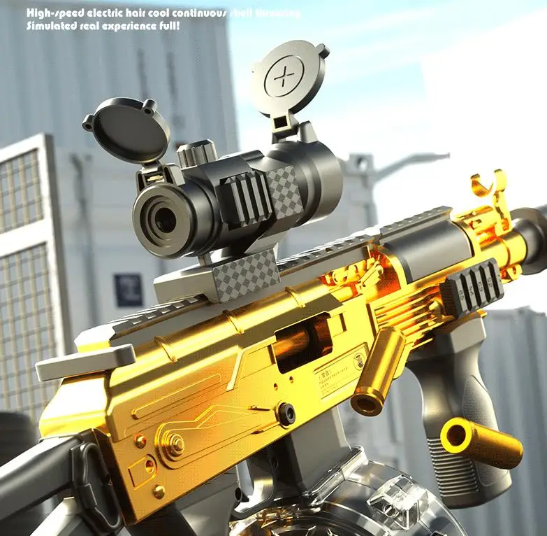 New soft gun wholesale Child Boy AK74 electric continuous launch Shell toy gun model supermarket cross-border