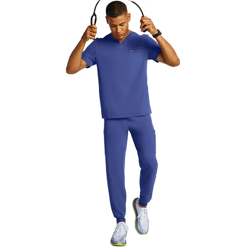 Nursing Scrubs Uniforms Stylish Sets Men Navy Blue Scrub Sets Plus Size Hospital Uniform for Men