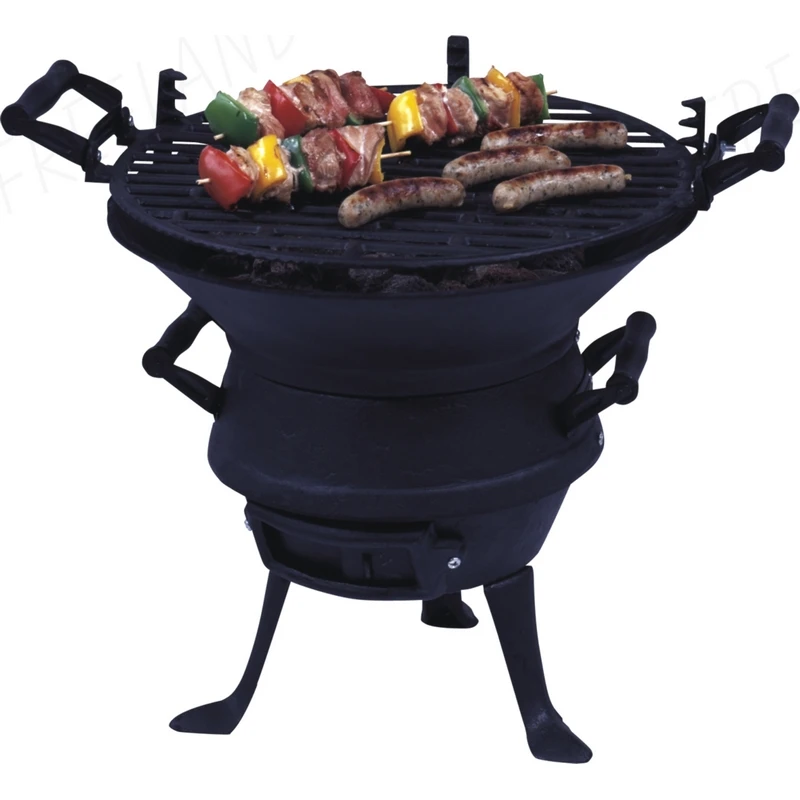 portable cast iron picnic charcoal bbq grill