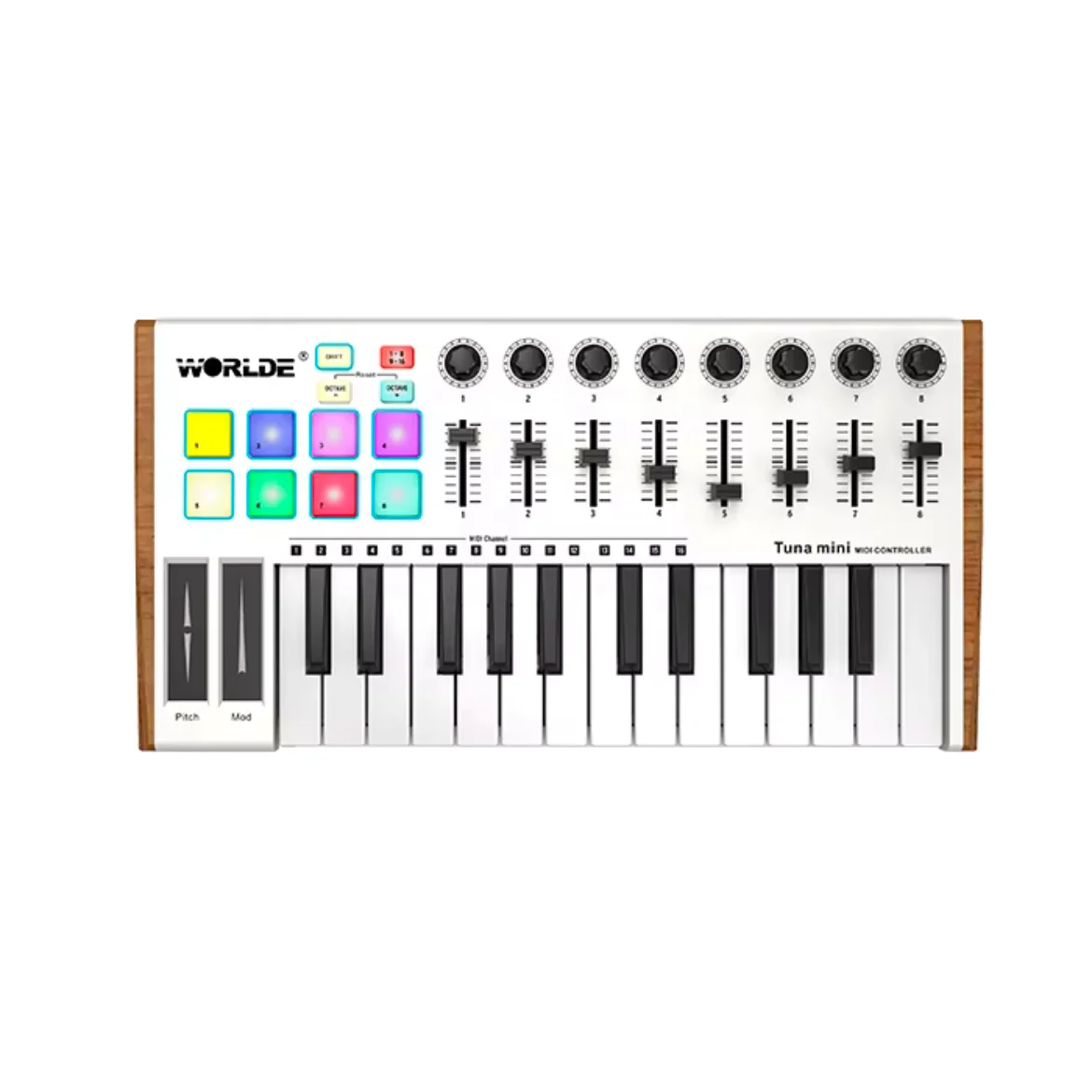 Worlde Tuna Mini 25-keys Midi Keyboard Controller 25 keys usb audio music studios piano 25keys for musical instruments wholesale
