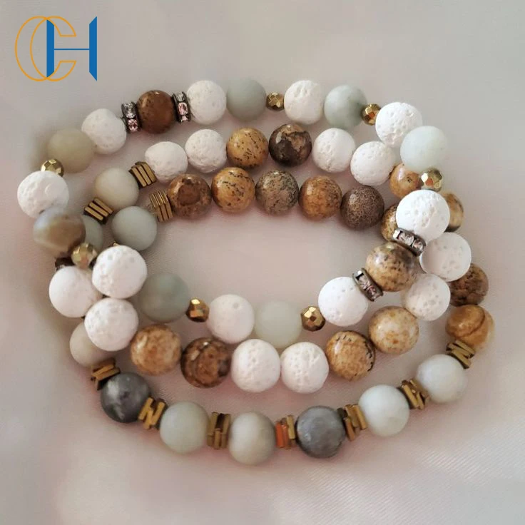 C&H Custom Fashion Custom Rhinestone Green Blue Charm Bracelet Crystal Beaded Bracelet