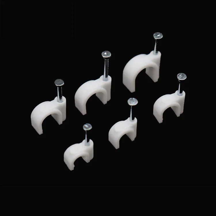 Electrical Wiring Accessories White 18mm Ethernet Nail Large Cable Clips