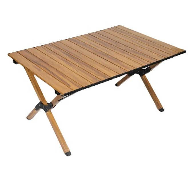 TODO smart portable camping picnic table outdoor folded table easy carry furniture solid wood camping barbecue egg roll table