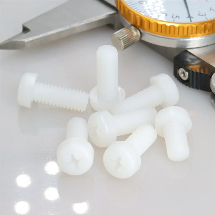 Nylon Screws Phillips Round Head Machine Screws PA66 Pan Head Plastic Screws and Bolts