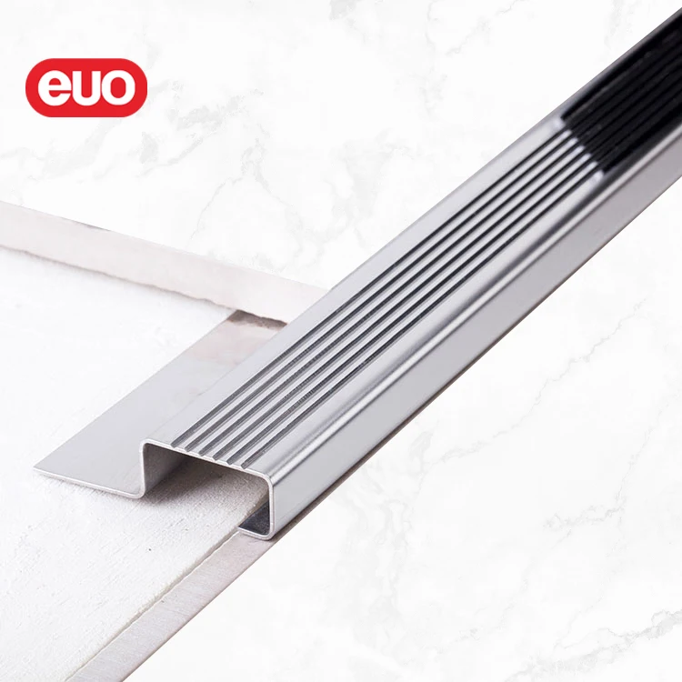 euo stair nosing standard in stainless steel step nosing metal stair nosing for concrete steps