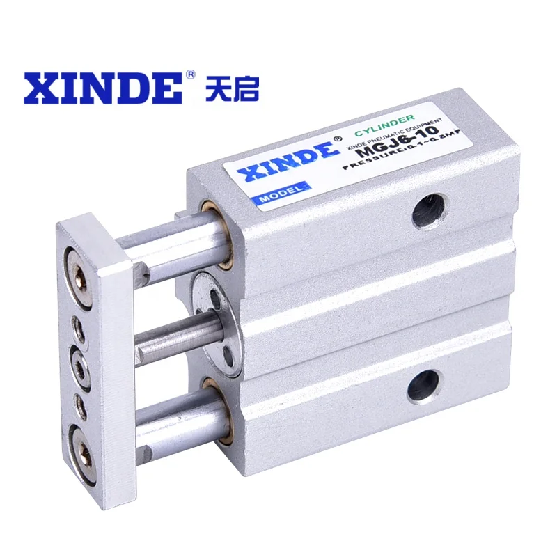 MGJ6-10/10-10/10-15/10-20/10-5 Series Hydraulic Pneumatic Parts Guide Rod Cylinder Double Acting air cylinder