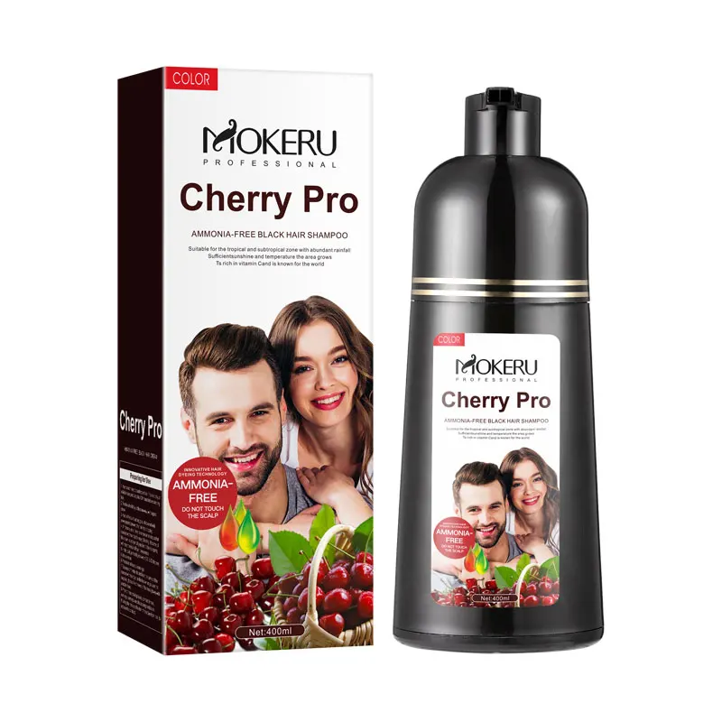 MOKERU Wholesale 500ml Easily Use And Permanent Natural Plant Extract Hair Color Shampoo Coverage Gray Hair