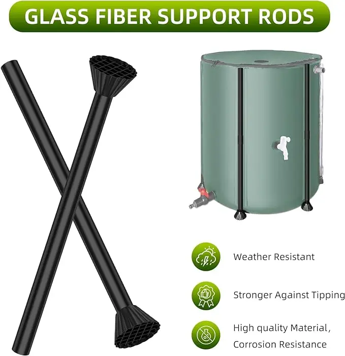 53 Gallon Collapsible Rain Barrel Portable PVC Water Storage Tank