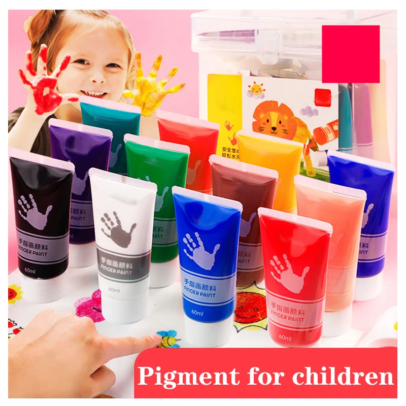 Hot selling best gift kids craft finger paints with 20ml 12colors Non toxic DIY washable Tempera finger paint for children