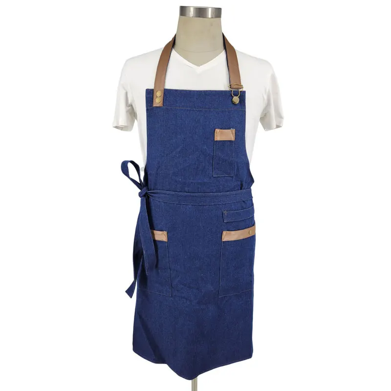 Custom print kitchen chef hairstylist green florist apron with pockets and logo