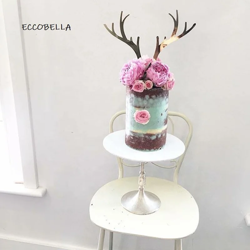 Hot sale elk antler acrylic cake decorating supplies Christmas cake topper