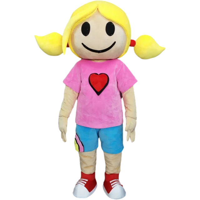 Custom Made Adult Cartoon Character Yellow Girl Mascot Costume for outdoor party