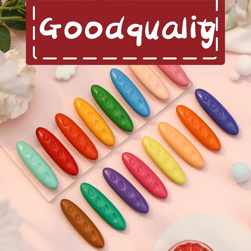 24-Color Non-Toxic OEM Packaging Wax Plastic Crayons Custom Logo Kids Drawing Tools Washable Plastic Colored Art Sets
