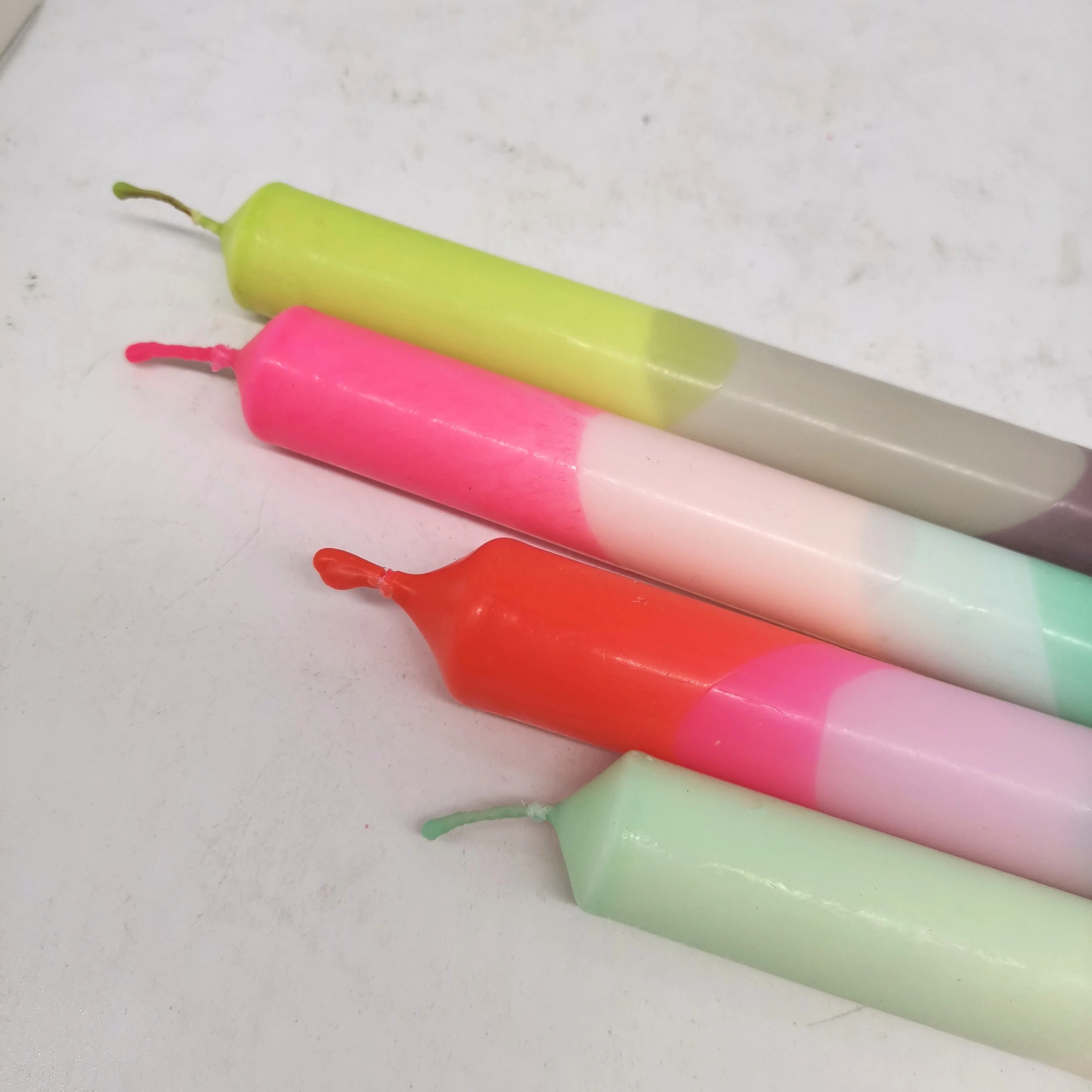 Wholesale Multi color Handmade Dipping Shape  stick  Beeswax  Home Decor Dinner candles