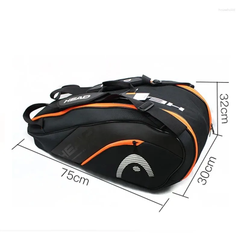 6 Pieces Tennis Rackets Bag Hard Shell Sports Large Capacity 9 Badminton Racquets Backpack Men Women Tenis Squash Padel