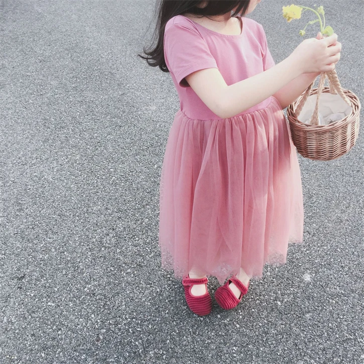 Baby Toddler Kids Girl Short Sleeve Tutu Navy Blue Backless Dress Fluffy Tulle Girls Dresses Princess Party Fashion Clothes