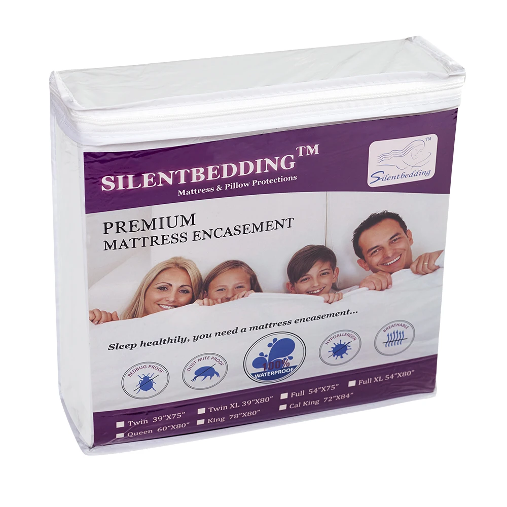 100% Водонепроницаемый гипоаллергенный Гладкий махровый защитный матрас из бамбука и хлопка водонепроницаемый чехол для кровати защита матраса отеля