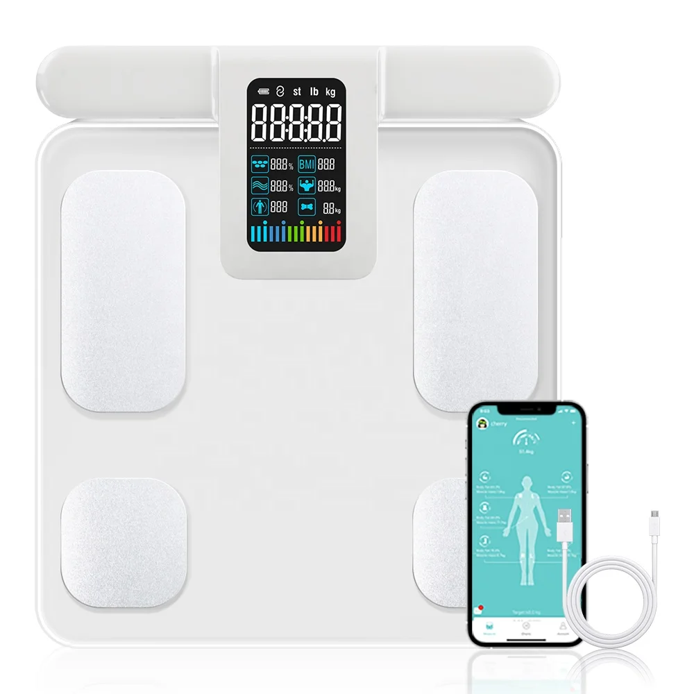 Personal Use Home Body Professional Fat Measuring Weighing BMI Heart Data Index App Smart Report Print Scale