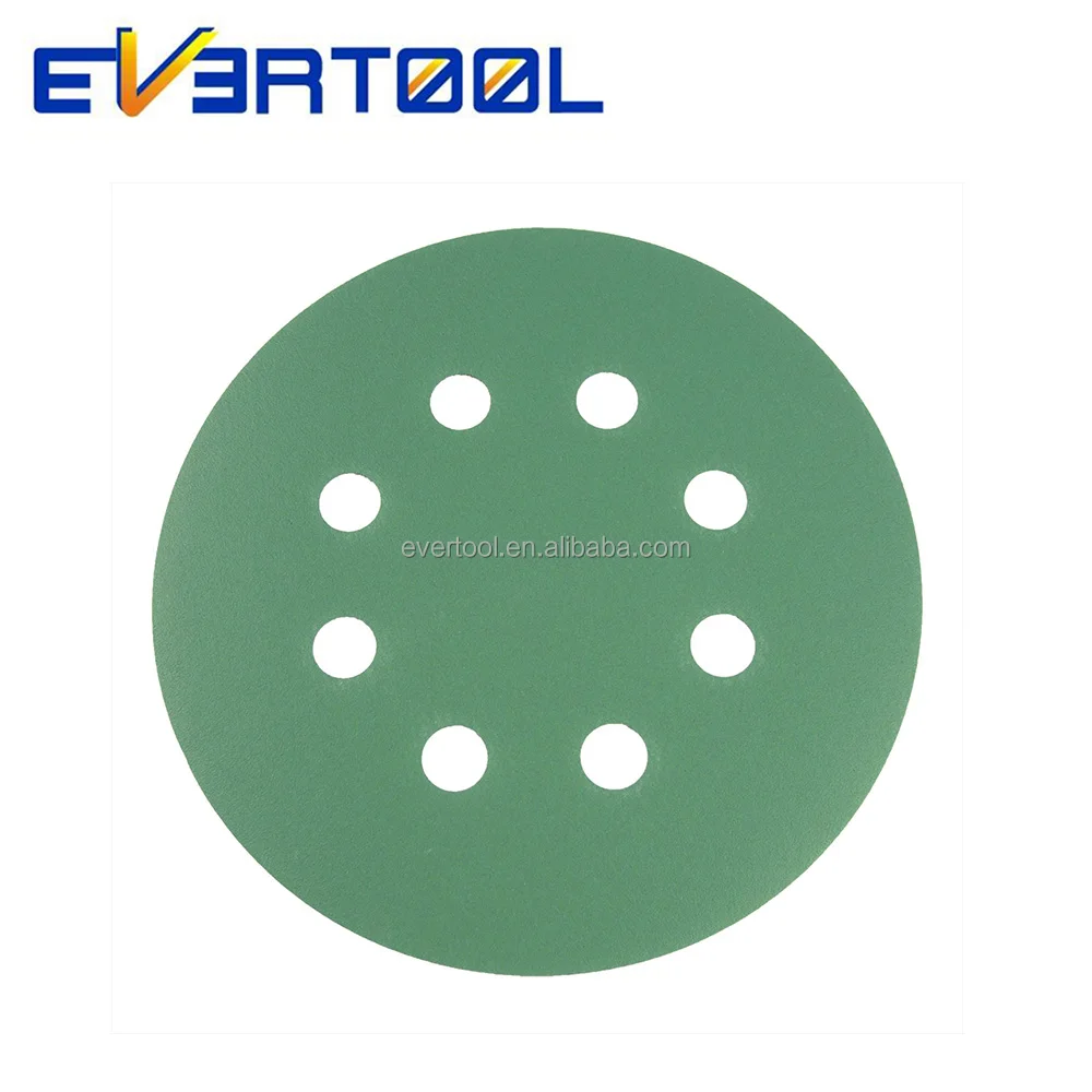 EVERTOOL Abrasives Paper Hook & Loop Green Sanding Disc Film-backed Abrasive Discs